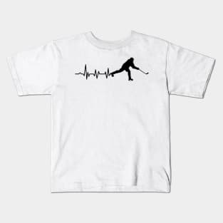 Ice Hockey Heartbeat Ice Hockey Player Gift Kids T-Shirt